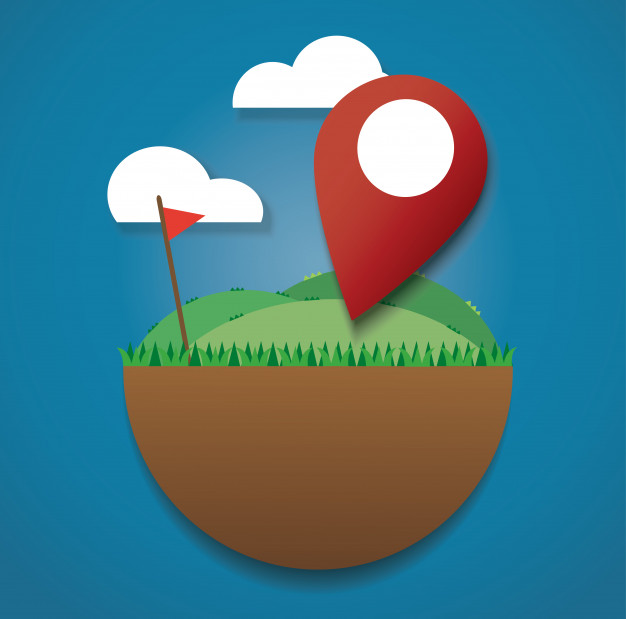 626x619 Icone De Localisation Sur Le Champ Vert Des Vecteurs