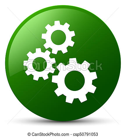 433x470 Bouton, Vert, Engrenages, Rond Illustration