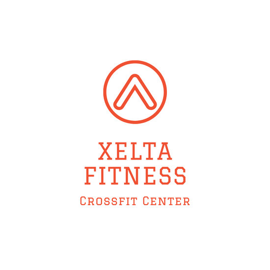 550x550 Orange And White Round Icon Fitness Logo