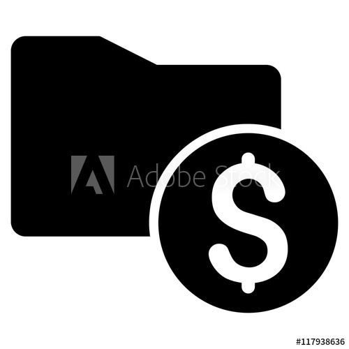 500x500 Money Folder Icon Vector Style Is Flat Iconic Symbol With Rounded