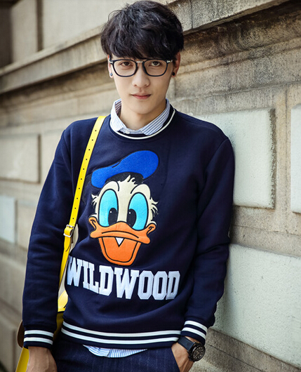 429x530 Fresh Icon Male Cartoon Hoodie Vintage Duck Printing Man Leisure