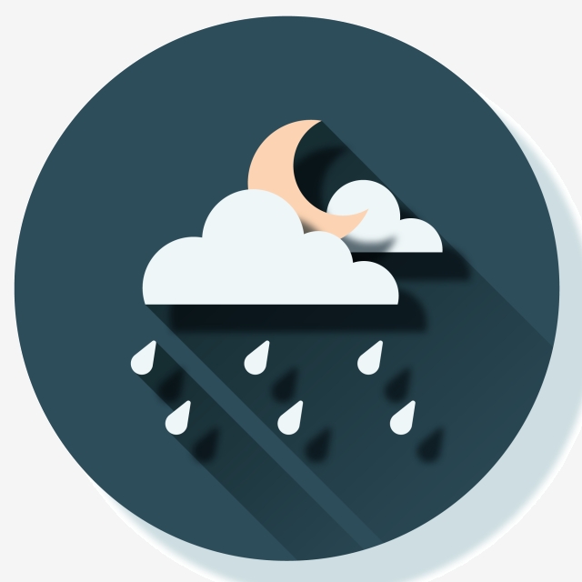 640x640 Media Luna Media Luna De Dibujos Animados Icono De Lluvia Icono De