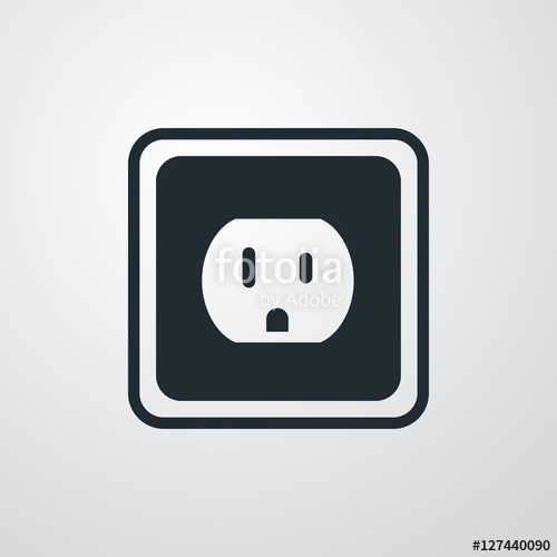 500x500 Icono Plano Enchufe Americano En Fondo Degradado Stock Image