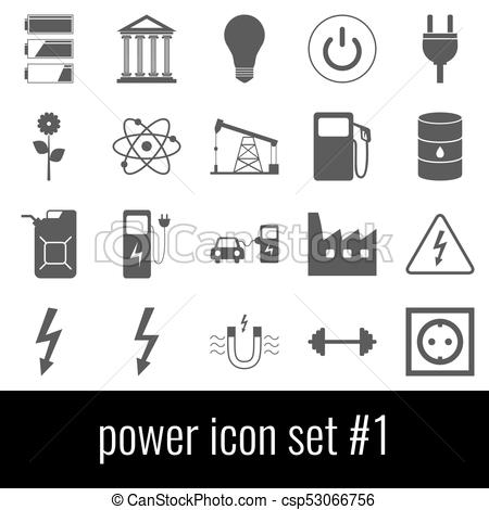 450x470 Power Conjunto, Gris, Iconos, Fondo Blanco, Icono Clipart