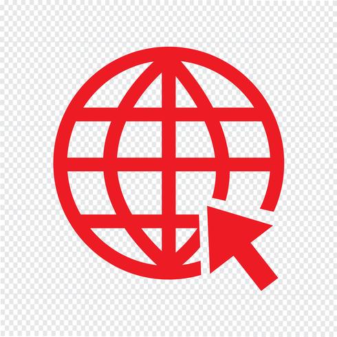 490x490 Ir A La Web Internet Icono Vector Illustration