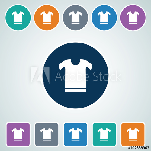 500x500 Icon Of T Shirt In Multi Color Circle Square Shape