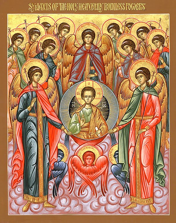 600x761 Synaxis Of The Bodiless Powers Icon Contemporary Icon