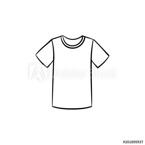 500x500 T Shirt Line Icon Isolated On White Background Vector Line Icon