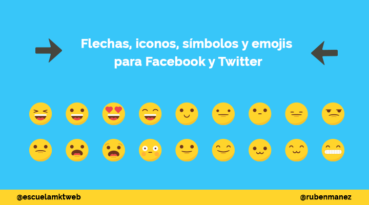 720x400 Flechas, Iconos, Y Emoticonos Para Twitter Y Facebook