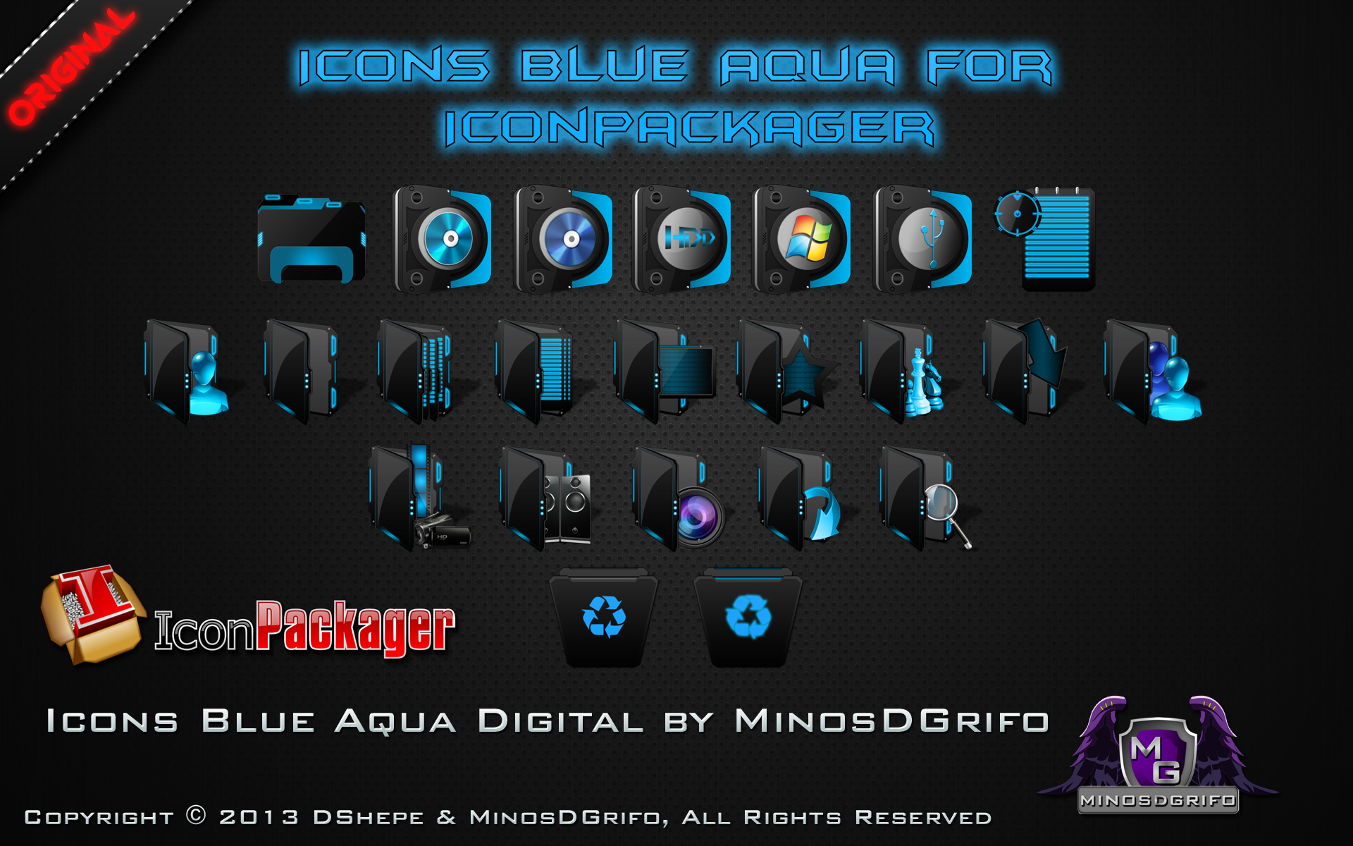 1920x1200 Icons Blue Aqua Digital For Iconpackager