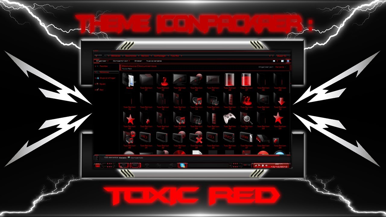 1280x720 Theme Iconpackager Toxic Red