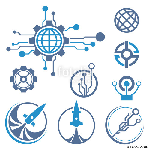 Set Of Circuit Tech Elements Electronics Icon Tech Logo Rocket 500x500 Set Of Circuit Tech Elements Electronics Icon Tech Logo Rocket