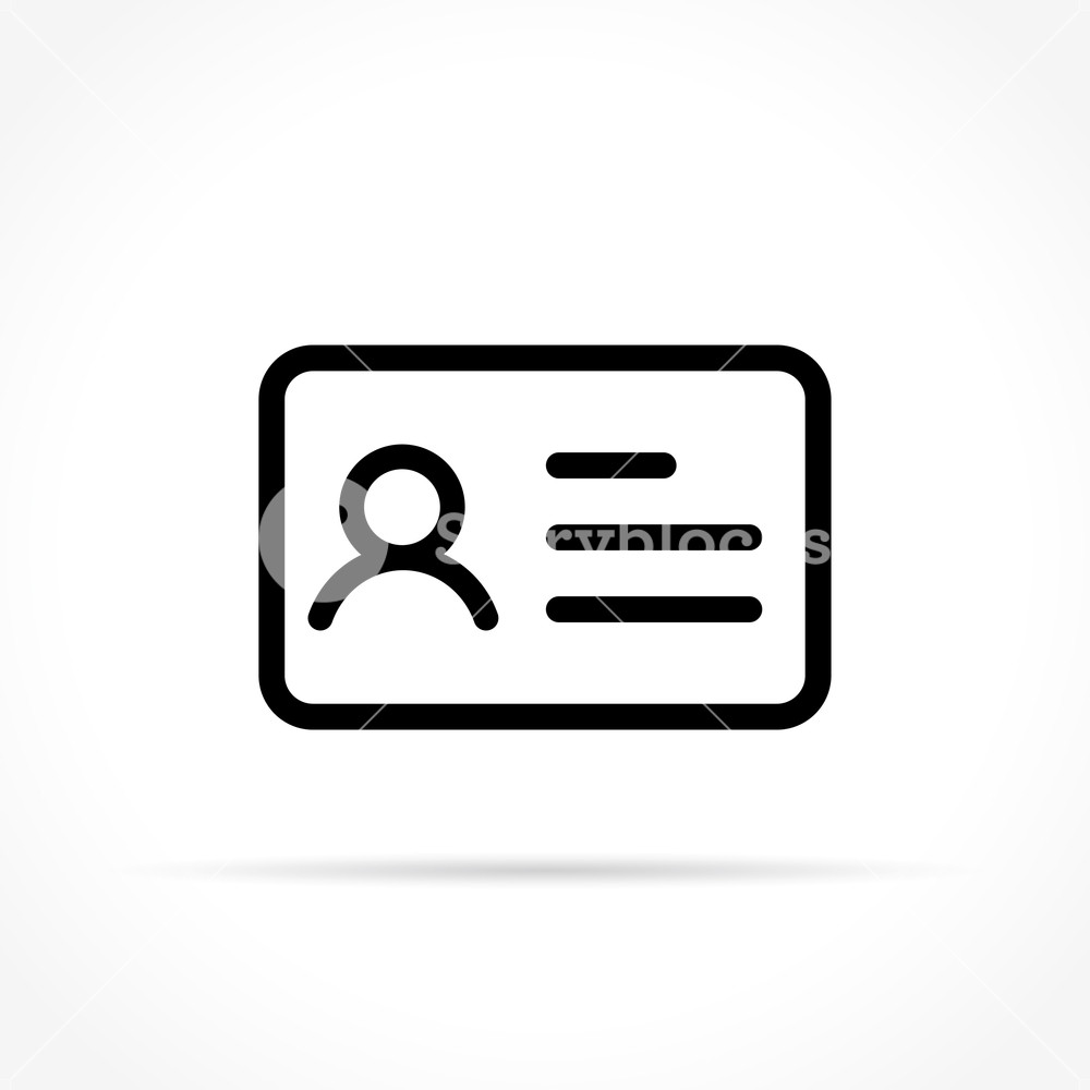 1000x1000 Illustration Of Identity Card Icon On White Background Royalty
