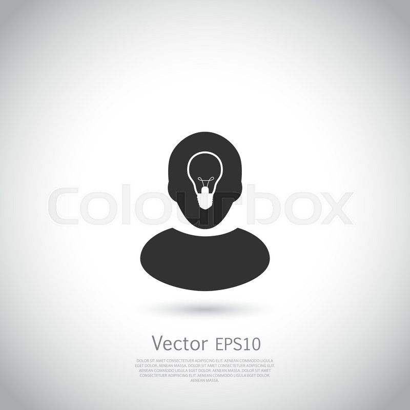 800x800 Human Head With Lamp Inside Ide Icon Stock Vector Colourbox