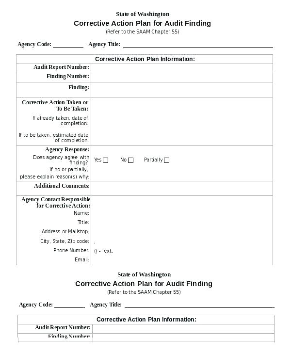 600x730 Employee Corrective Action Template Plan Form Ideal Icon Act