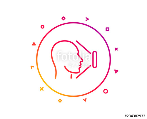 500x405 Face Scanning Line Icon Phone Face Id Sign Head Identification