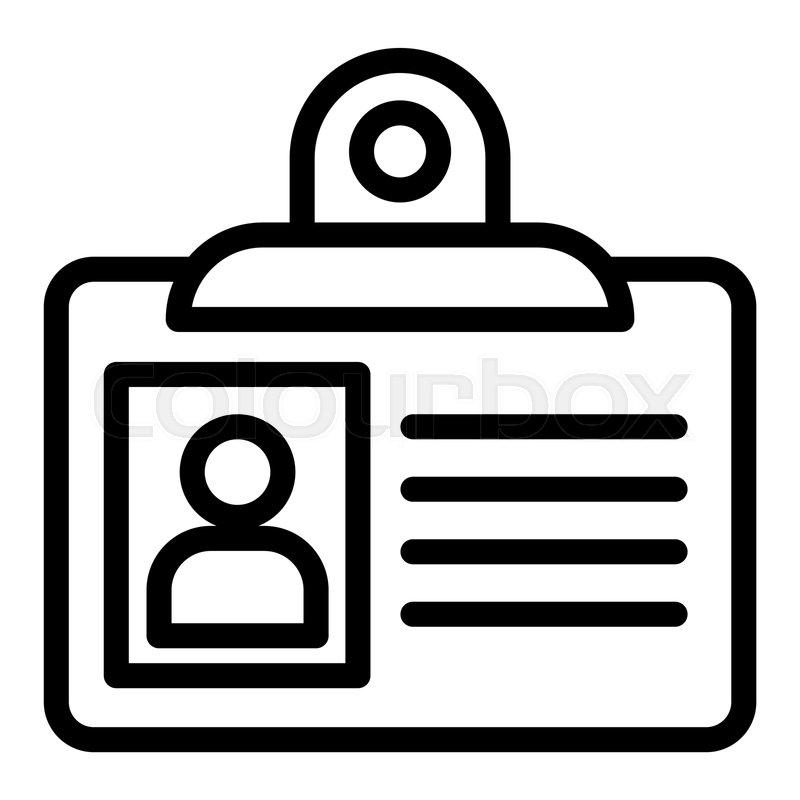 800x800 Id Card With Clasp Line Icon Stock Vector Colourbox