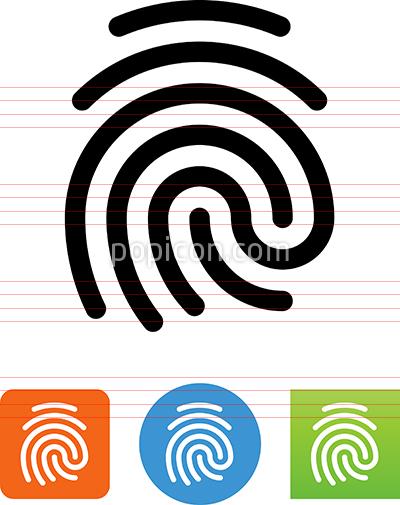 400x505 Vector Fingerprint Identification Icon