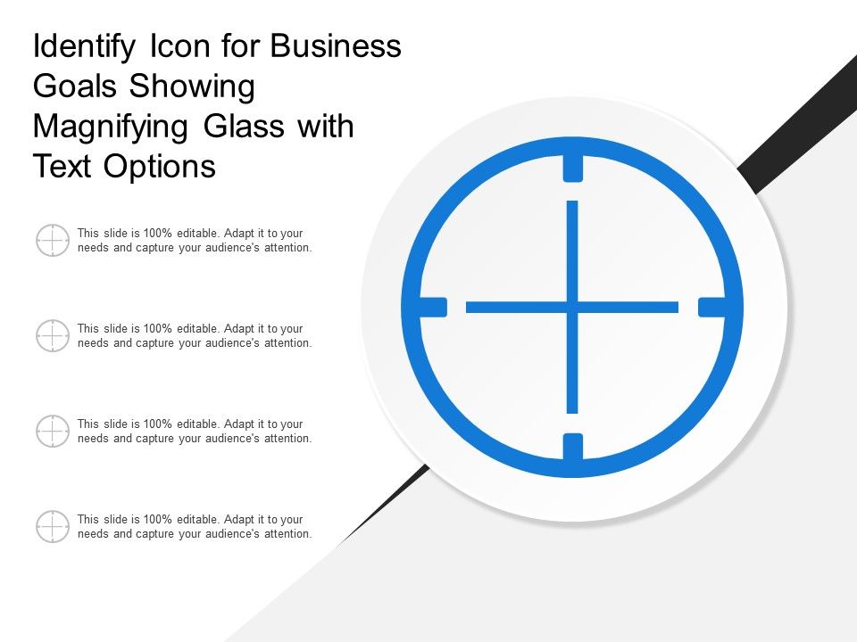 960x720 Identify Icon For Business Goals Showing Magnifying Glass