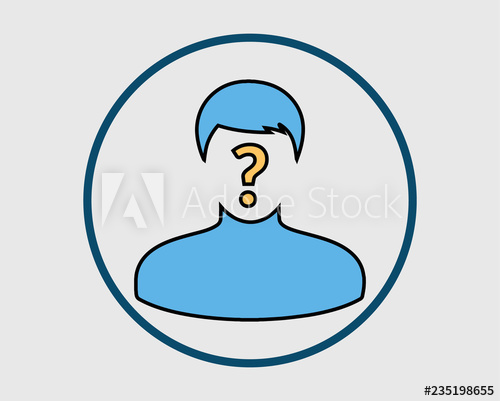 500x401 Colorful Identify Icon Man With Question Mark On His Mouth