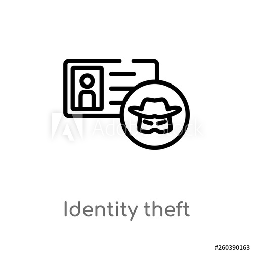 500x500 Outline Identity Theft Vector Icon Isolated Black Simple Line
