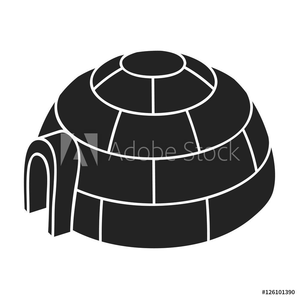 1000x1000 Photo Art Print Igloo Icon In Black Style Isolated On White