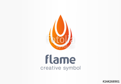 500x347 Flame Creative Symbol Concept Fire Energy In Drop Shape Abstract