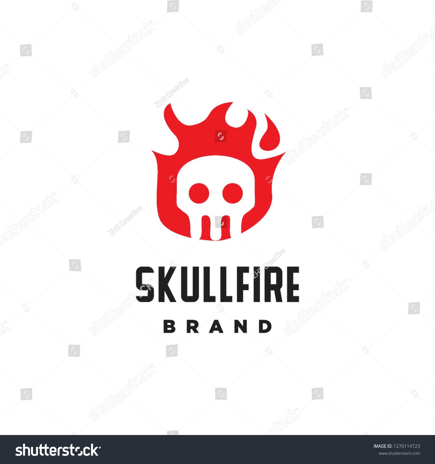 1500x1600 Skull Head Skeleton In Fire Flame Ignite Logo Icon Vector