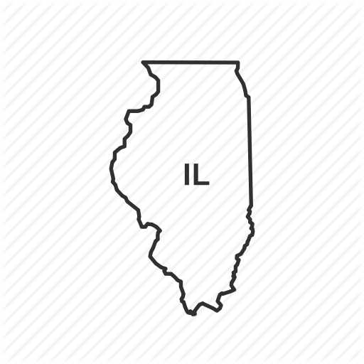 512x512 America, American State, Borders, Illinois, Map, State, Usa Icon