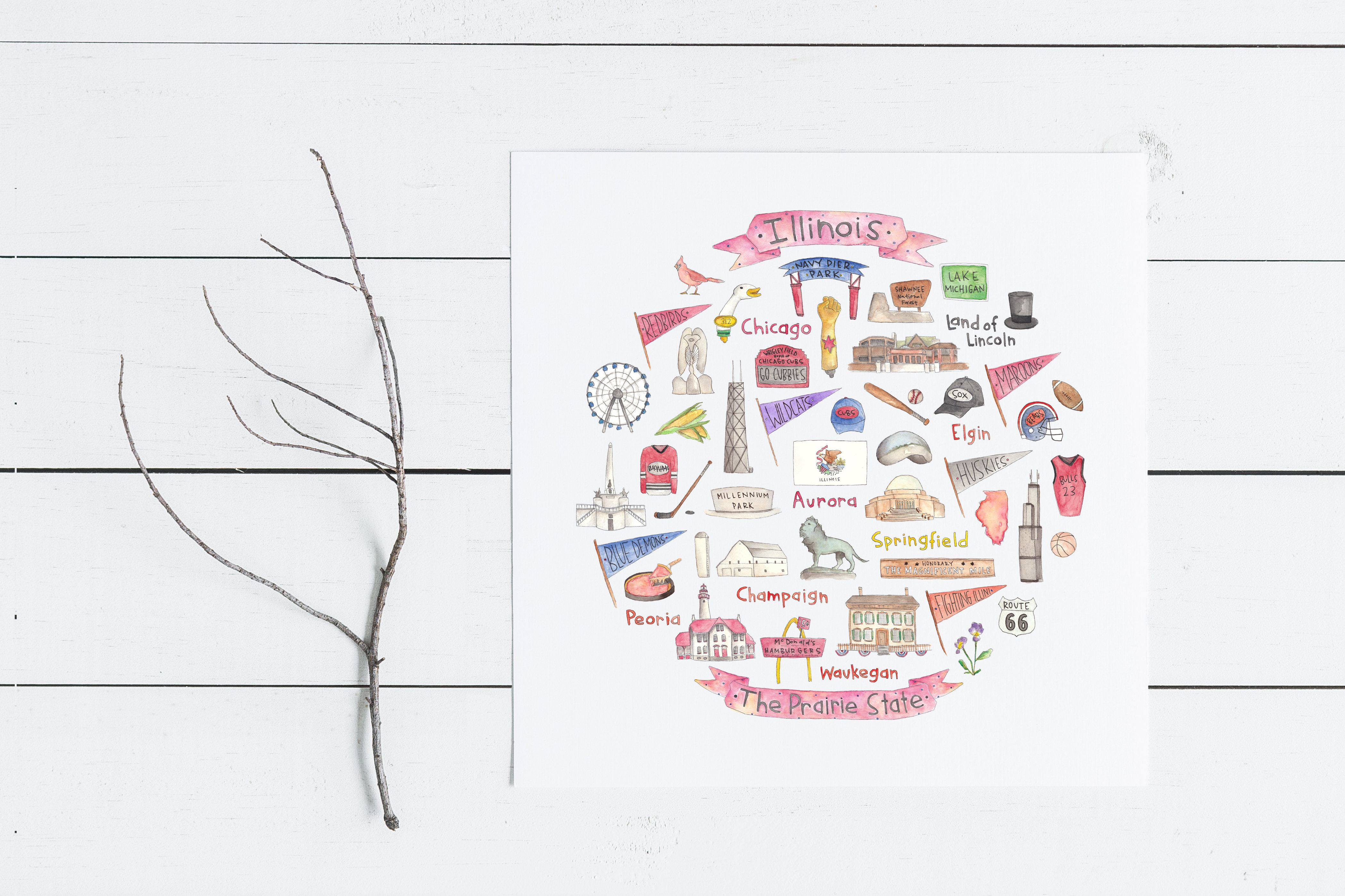 4196x2797 Illinois Icon Watercolor