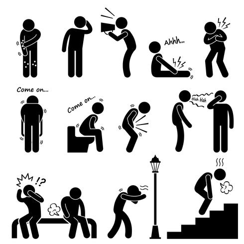 490x490 Human Disease Illness Sickness Symptom Syndrome Signs Stick Figure