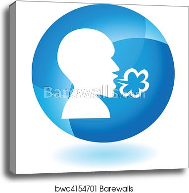 382x390 Illness Transparent Blue Icon, Canvas Print Barewalls Posters