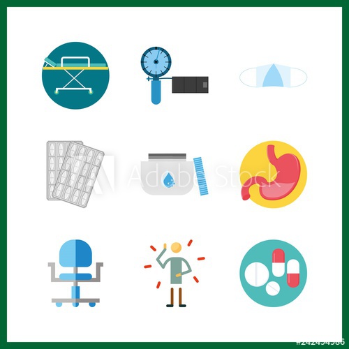 500x500 Sick Icon Vector Illustration Sick Set Medicine And Illness