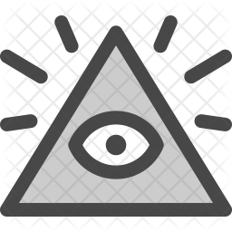 256x256 Illuminati Icon Of Colored Outline Style