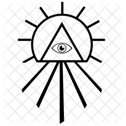256x256 Illuminati Icon Of Line Style