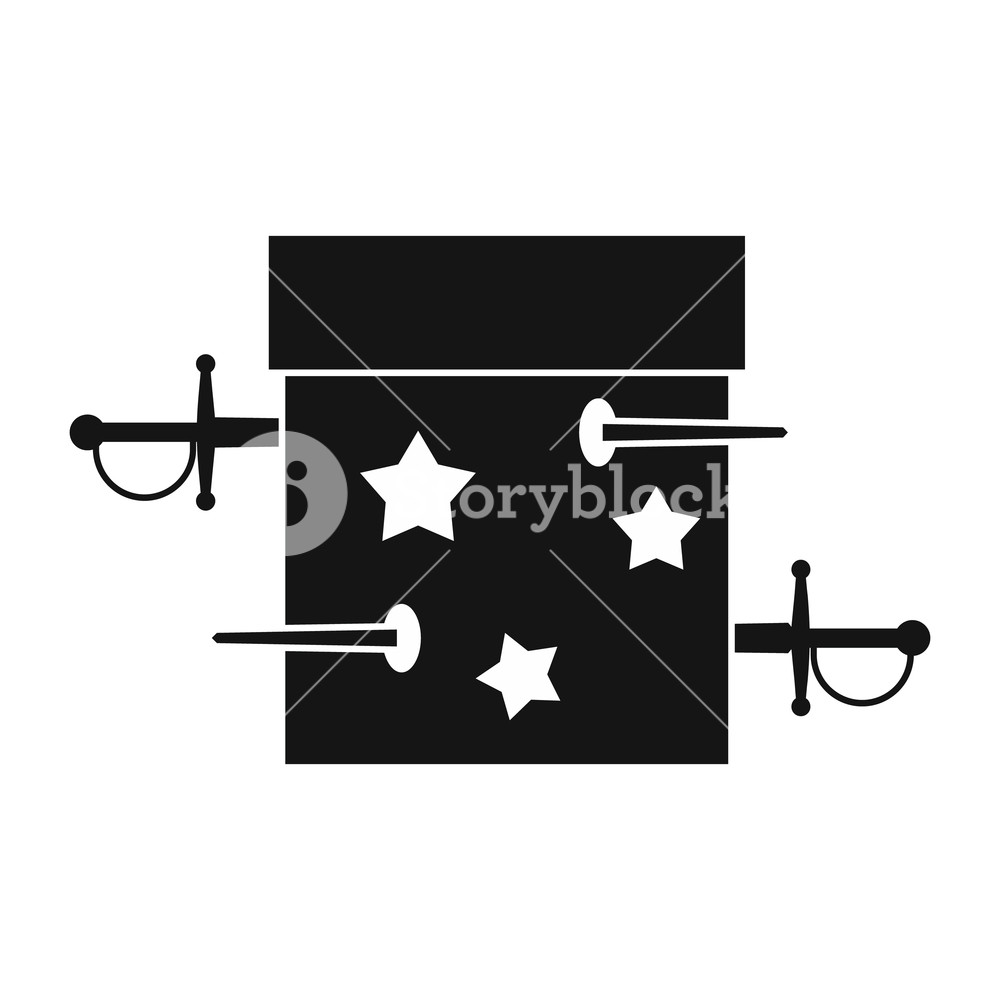 1000x1000 Sword Box Illusion Icon In Simple Style On A White Background