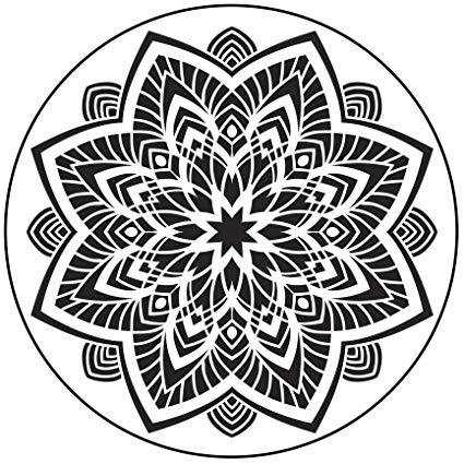 425x425 Black And White Mandala Flower Optical Illusion Icon