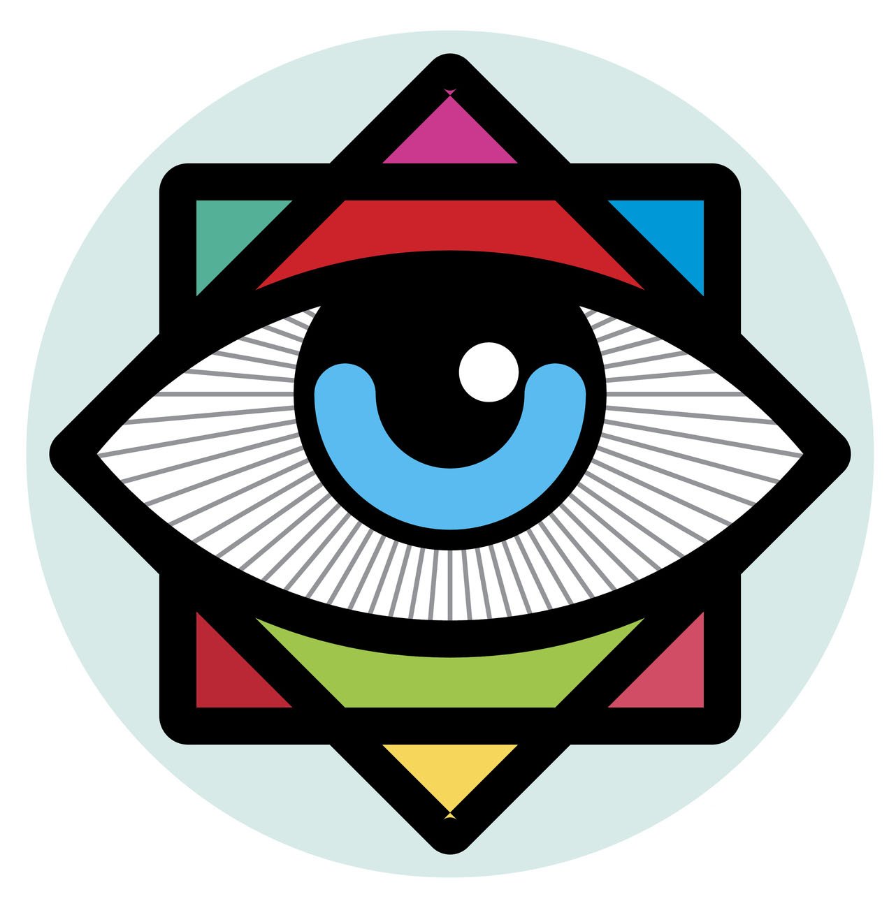 1282x1300 Geometric Optical Illusion Seeing Eye Icon Vinyl Decal