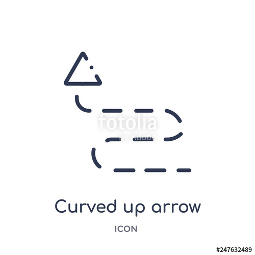 500x500 Curved Up Arrow With Broken Icon From User Interface Outline