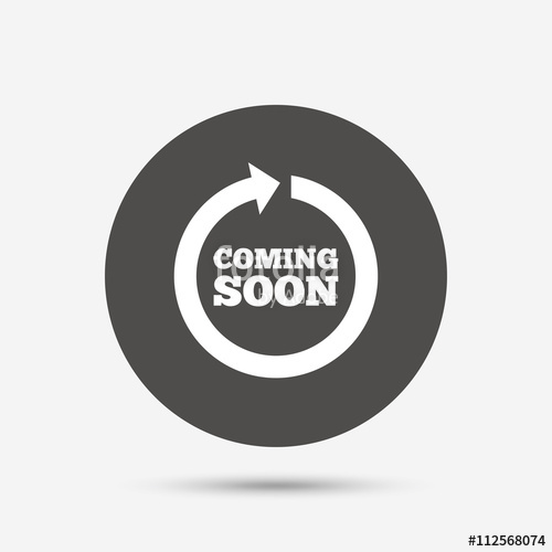 500x500 Coming Soon Icon Promotion Announcement Symbol Stock Image