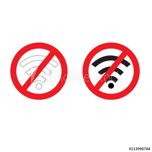 500x500 Wi Fi Not Available Icon, Vector Illustration