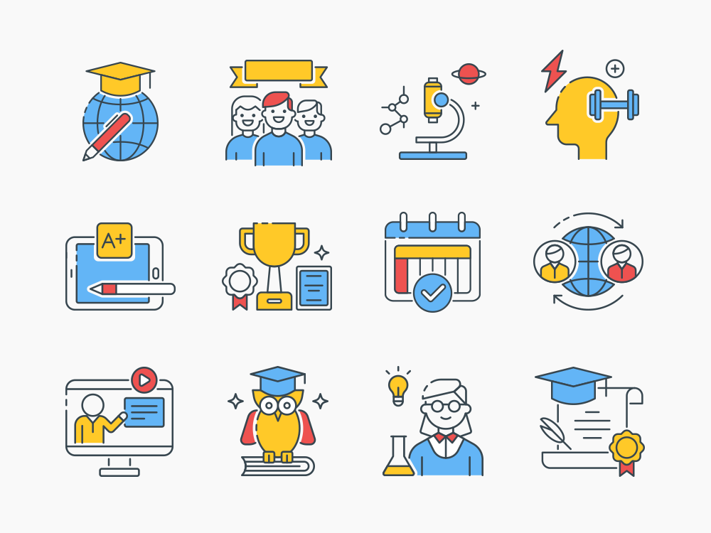 1000x750 Online Education Icon Set Get Them Now!