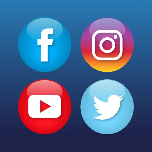 Four Social Media Icons Vector Free Download 626x626 Four Social Media Icons Vector Free Download