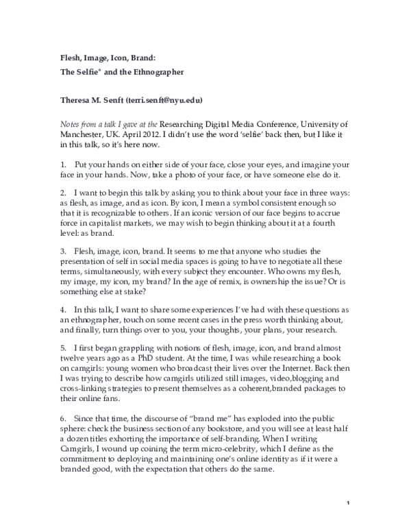 600x776 Pdf Flesh, Image, Icon, Brand The Selfie And The Ethnographer