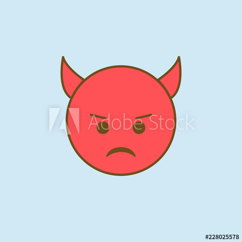 500x500 Evil Imp Colored Line Icon Simple Yellow And Brown Element