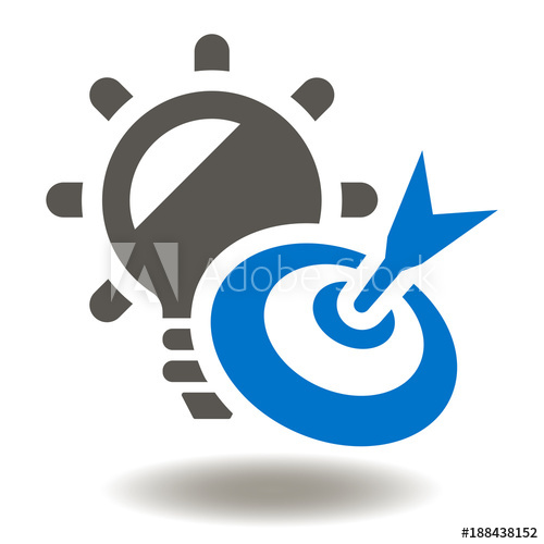 500x500 Target Bulb Icon Vector Goal Idea Illustration Success