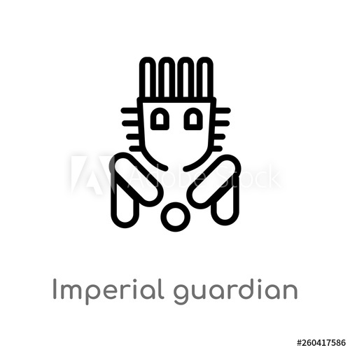 500x500 Outline Imperial Guardian Lion Vector Icon Isolated Black Simple