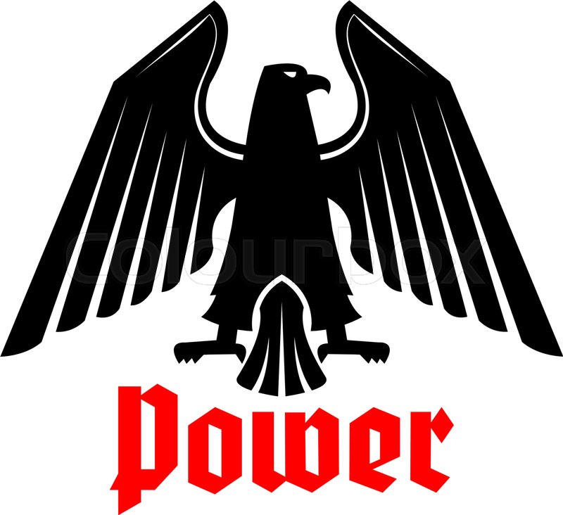 800x732 Black Eagle Or Vulture Heraldic Bird Stock Vector Colourbox