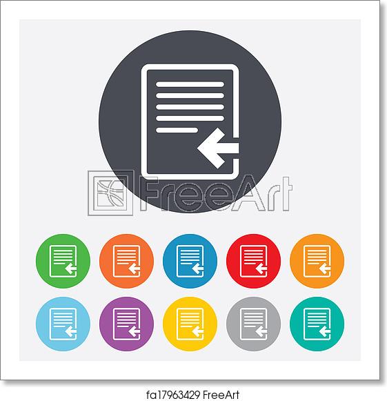 561x581 Free Art Print Of Import Icon Document Symbol Import