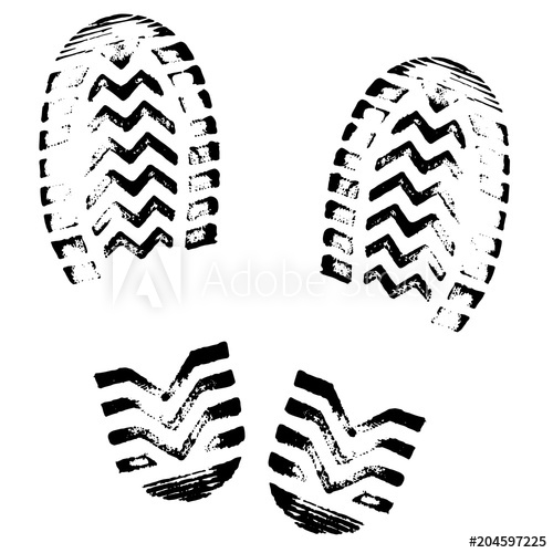 500x500 Footprint, Silhouette Vector Shoe Soles Print Foot Print Tread